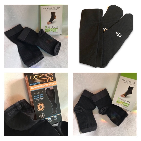 COPPER FIT Black Energy Compression Anti-Odor Knee High Padded Socks NIB - Picture 9 of 9